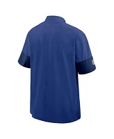 Nike Men's Royal New York Giants Sideline Short Sleeve Quarter-Zip Coach Jacket