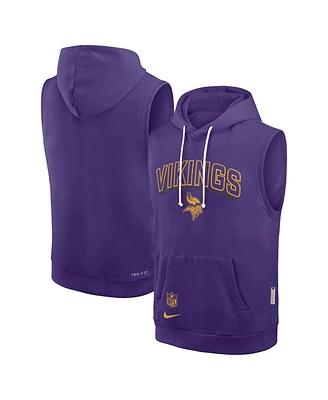 Nike Men's Purple Minnesota Vikings Sideline Performance Sleeveless Pullover Hoodie