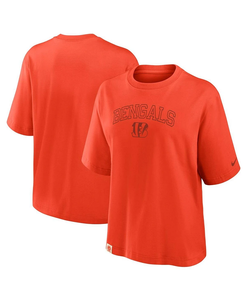 Nike Women's Orange Cincinnati Bengals Arch Boxy T-Shirt