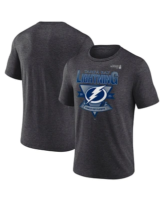 Fanatics Men's Heather Charcoal Tampa Bay Lightning 2025 Stanley Cup Playoffs Crossbar Tri-Blend T-Shirt