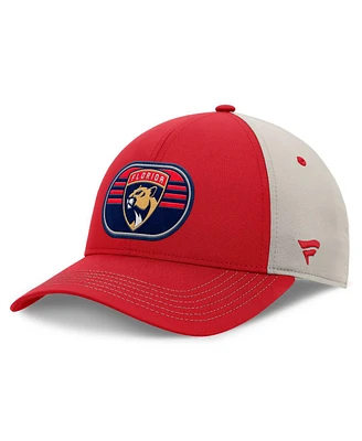 Fanatics Men's Red/Gray Florida Panthers 2025 Stanley Cup Playoffs Locker Room Trucker Adjustable Hat