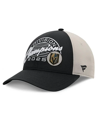 Fanatics Men's Black Vegas Golden Knights 2025 Pacific Division Champions Locker Room Adjustable Hat