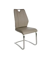 Set of Two Faux Leather Cantilever Chairs for Modern Home and Office Seating