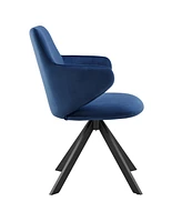 Upholstered Velvet Dining Armchair with Tufted Backrest
