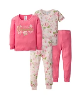 Gerber Toddler Girls 4-Piece Snug Fit Cotton Pajamas, Deer, 5T