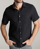 UNTUCKit Men's Regular Fit Wrinkle Resistant Linen Cameron Button Up Shirt