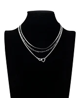 Unwritten Cubic Zirconia Interlocking Heart Layered Necklace Set