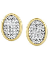 Diamond Oval Bezel Cluster Stud Earrings (1/5 ct. t.w.) in 14k Gold