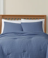 Truly Soft Crinkle Garment Wash Solid 3-Pc. Comforter Set