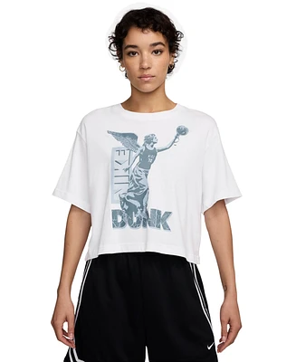 Nike Women's Cotton Short-Sleeve Cropped Basketball T-Shirt