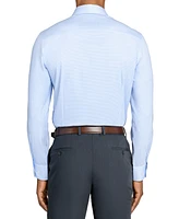 Michelsons Of London Men's Houndstooth Hybrid Slim Fit Easy Care Long Sleeve Shirt