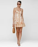Avec Les Filles Women's Floral-Print Bustier Mini Dress