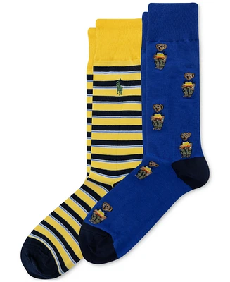 Polo Ralph Lauren Men's 2-Pk. Rl Surf Club Mini Bear Slack Socks