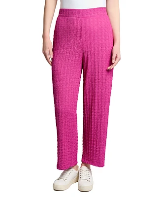 Jones New York Women's Textured High-Rise Wide-Leg Pants