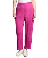 Jones New York Women's Textured High-Rise Wide-Leg Pants