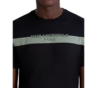 Karl Lagerfeld Paris Men's Stripe Logo T-Shirt