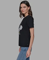 Karl Lagerfeld Paris Petite Tennis Racquet Crewneck Tee