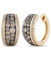Le Vian Chocolate Diamond & Nude Diamond Small Hoop Earrings (1-1/8 ct. t.w.) in 14k Gold, 0.57"