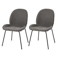 Set of 2 Fabric Side Chairs with Cushioned Seats for Dining and Home Decor