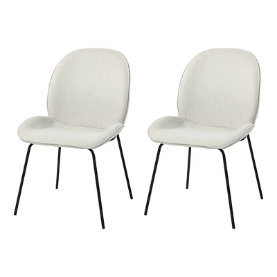 Set of 2 Fabric Side Chairs with Cushioned Seats for Dining and Home Decor