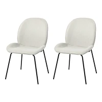 Set of 2 Fabric Side Chairs with Cushioned Seats for Dining and Home Decor