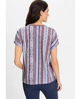 Olsen Women's Ornamental Border Print T-Shirt