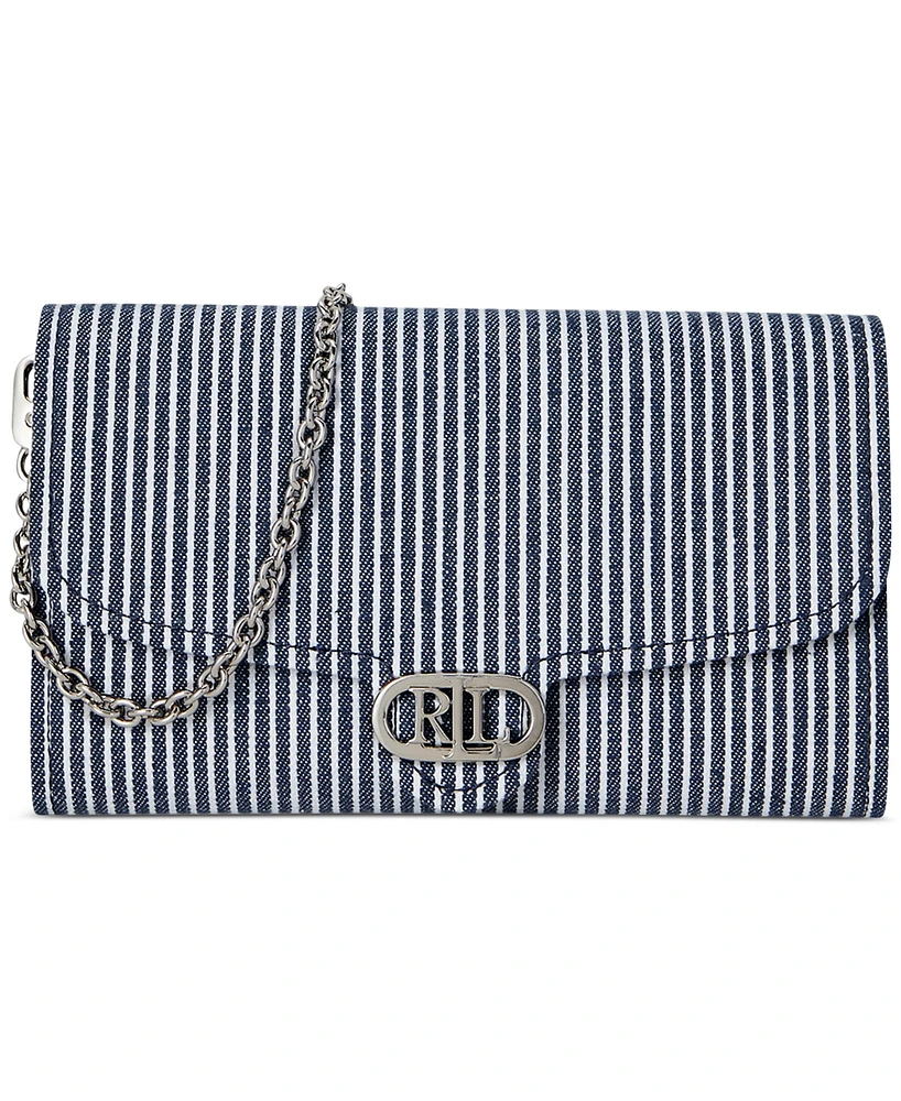 Lauren Ralph Lauren Striped Canvas Adair Crossbody Bag