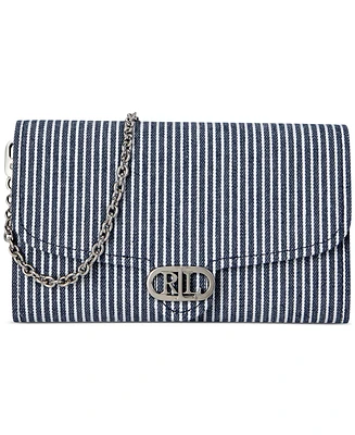 Lauren Ralph Lauren Striped Canvas Adair Crossbody Bag