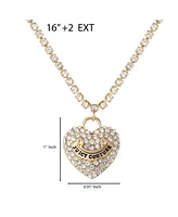 Juicy Couture Pave Heart Cyrstal Chain Pendant Necklace