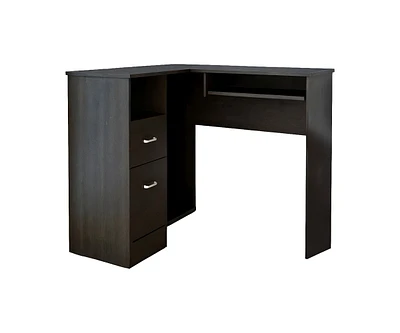 Modern L-Shaped Computer Desk with Two Storage Drawers – Corner Workstation