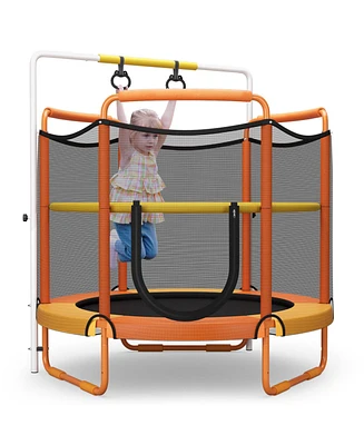 5 Feet Kids 3-in-1 Game Trampoline with Enclosure Net Spring Pad