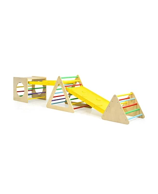 5 in 1 Kids Triangle Climber Play Gym Set with 2 Ramps