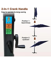 Mondawe 10ft Suqare 360 Degree Rotation Cantilever Umbrella w/ Weight Base Included