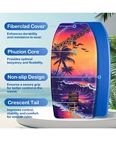37" Body Board with Wrist Leash Fiberclad Cover Phuzion Core Crescent Tail