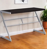 Small 22" Silver Desk Minimalist Workstation for Efficient Home Use