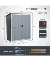 5x3FT Outdoor Storage Shed Waterproof Resin Cabinet with Lockable Doors
