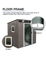 6 ft. x 5 ft. Metal Shed with Window Transparent Plate and Double Door