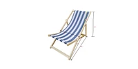 Populus Wood Sling Chair Blue Stripe Broad Blue Stripe Folding Chaise Lounge Chair