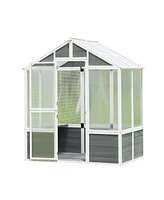Outdoor Plant Gardening Greenhouse for Patio Backyard Lawn, Grow House with Front Entry Door