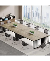 Tribesigns 6.5 ft Conference Table with Metal Legs for 4-6, Long Meeting Negotiation Training Seminar