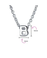 Bling Jewelry Tiny Block Letter Alphabet Initial A-z Dainty Anklet Ankle Bracelet .925 Sterling Silver 9 Inch
