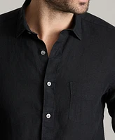 UNTUCKit Men's Regular Fit Wrinkle Resistant Linen Vin Santo Button Up Shirt
