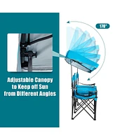 Portable Folding Camping Canopy Chairs w/ Cup Holder