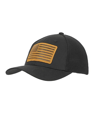 Generic Men's Usa American Flag Patch 6-Panel Black Pre-Curved Snapback Hat
