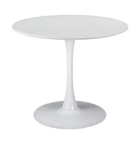 35" Steel Base Dining Table – Sturdy Pedestal Design for Home, Bistro, or Office Use