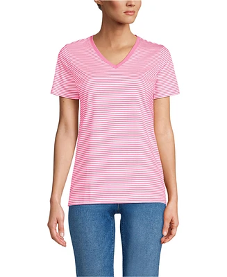 Lands' End Women's Relaxed Supima Cotton V-Neck T-Shirt