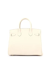 Pre-Owned Hermes Birkin 30 Handbag Light Clemence with Gold Hardware