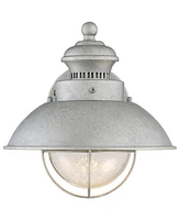 Fordham Rustic Industrial Farmhouse Outdoor Barn Light Fixture Galvanized Led 8 1/2" Seedy Glass Dome Shade for Exterior Barn Deck House Porch Pa