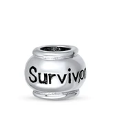 Bling Jewelry Hope Believe Survivor Message Charm Bead Sterling Silver for European Bracelet