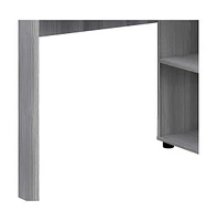 Modern 34" L-Shape Grey Desk Space-Saving Home Office Desk with Storage Drawers